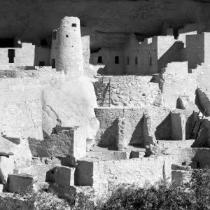 Cliff Palace Pueblo Portrait BW