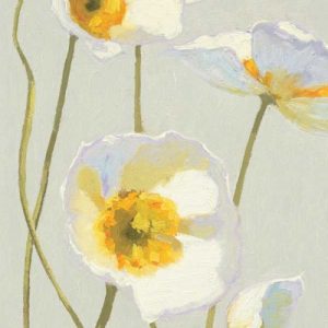 White on White Poppies Panel I