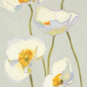 White on White Poppies Panel II