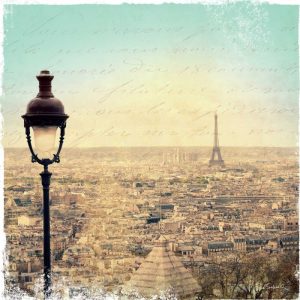 Eiffel Landscape Letter Blue I