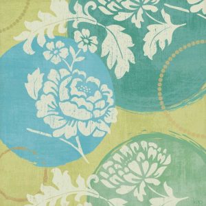 Floral Decal Turquoise I