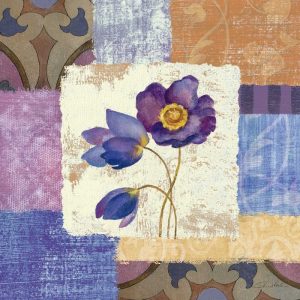 Tiled Poppies I - Purple