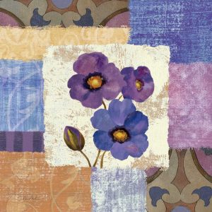 Tiled Poppies II - Purple