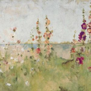 Hollyhocks by the Sea