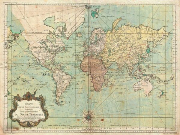 Essay d une Carte reduite du Globe Terrestre 1778