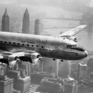 Aircraft Flying over City 1946