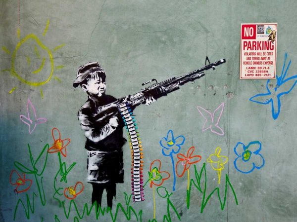 Westwood Los Angeles-graffiti attributed to Banksy