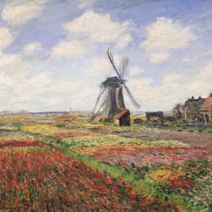 Tulip Fields with Windmill