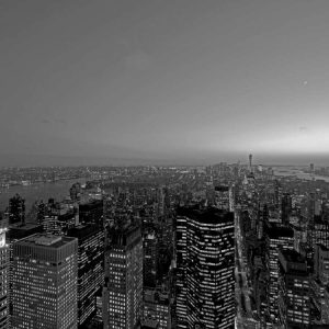 Midtown and Lower Manhattan at dusk