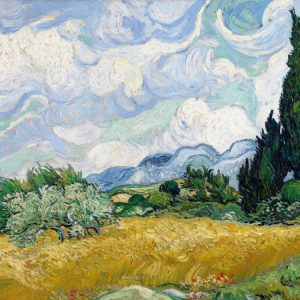 Wheat Field with Cypresses