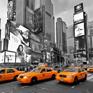 Taxis in Times Square NYC