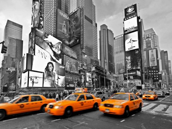 Taxis in Times Square NYC