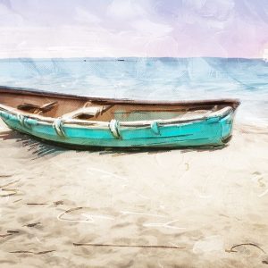 Lonely Boat on Beach