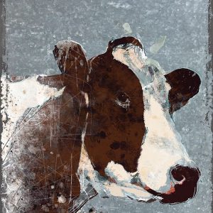 Cow on Galvanized Metal