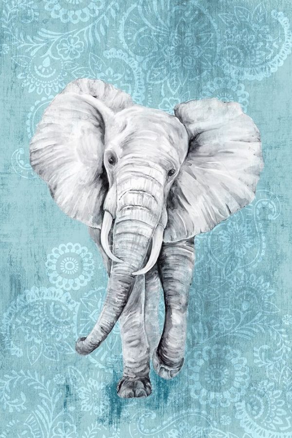 Blue Paisley Elephant