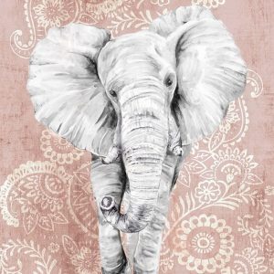 Pink Paisley Elephant