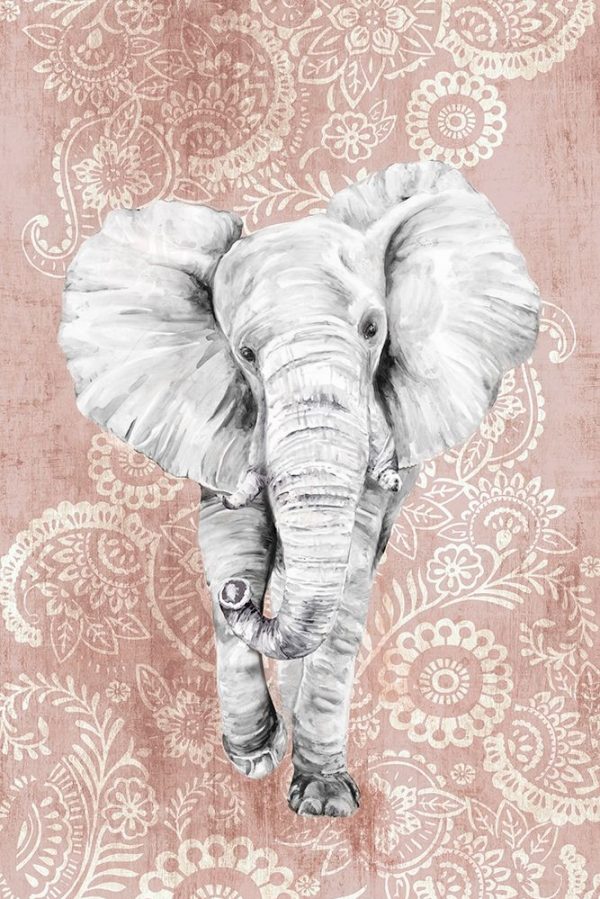 Pink Paisley Elephant