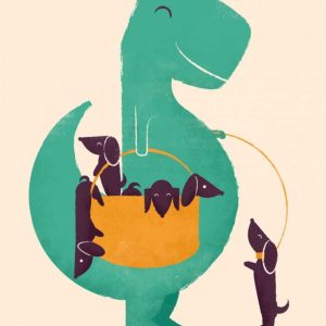 Trex and The Basketful of Wiener Dogs