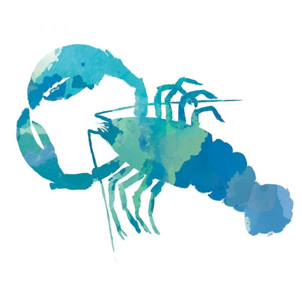 Watercolor Lobster in Teal