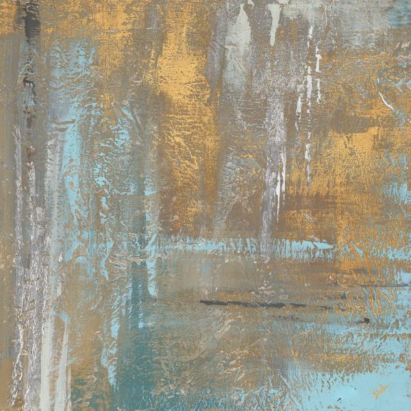 Gold Abstract on Teal