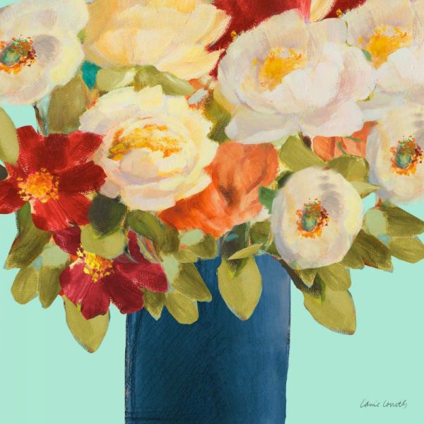 Flower Arrangement on Teal I