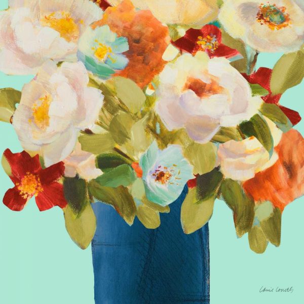 Flower Arrangement on Teal II