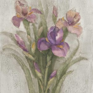 Purple Iris Garden on Grey