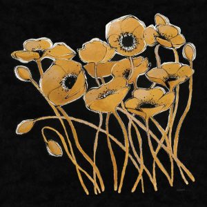 Gold Black Line Poppies I v2