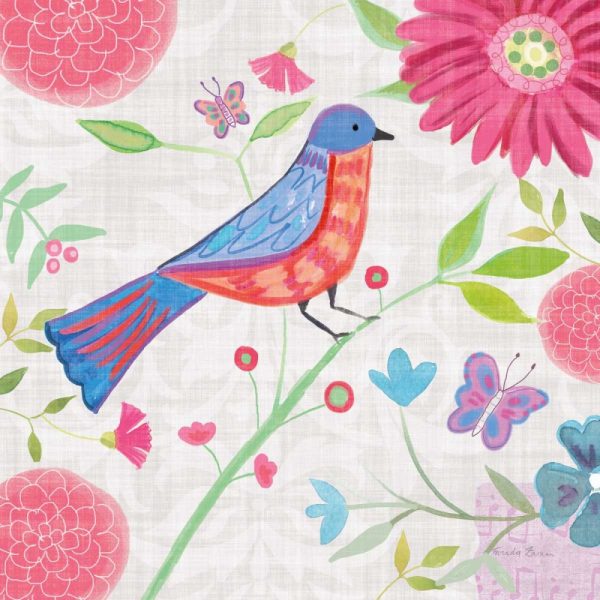 Damask Floral and Bird II v2