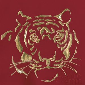 Gilded Tiger on Red