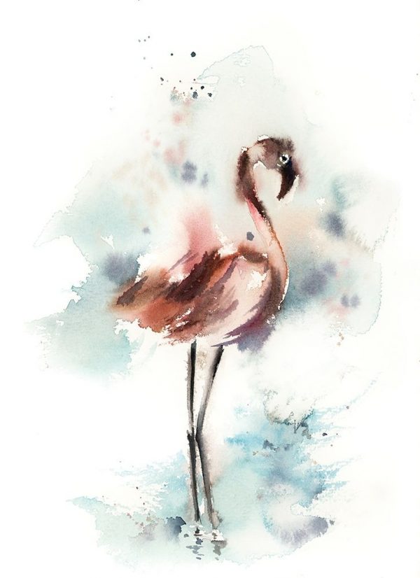 Watercolor Flamingo