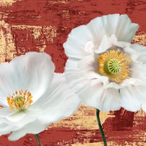 Washed Poppies (Red and Gold) I