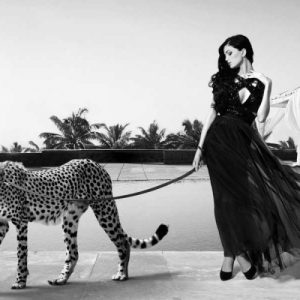 Woman with Cheetah