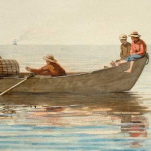 Three Boys in a Dory with Lobster Pots