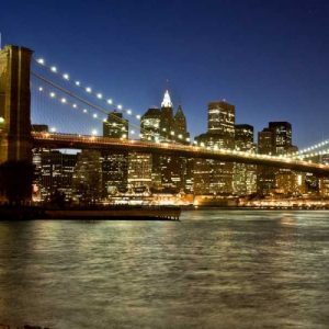 Panoramic view of Lower Manhattan at dusk, NYC