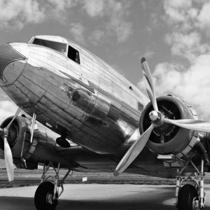 DC-3 in air field, Arizona