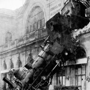 Train wreck at Montparnasse, Paris, 1895