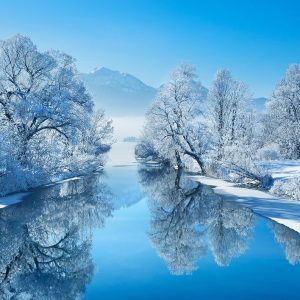 Winter landscape at Loisach, Germany