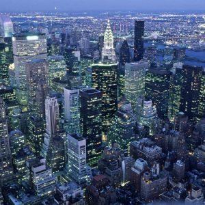 Manhattan skyline at dusk, NYC