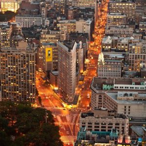 Aerial view of Flatiron Building, NYC