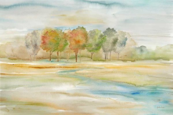 Watercolor Landscape with trees