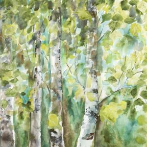 Watercolor Summer Aspens