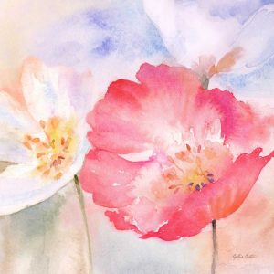 Watercolor Poppy Meadow Pastel II