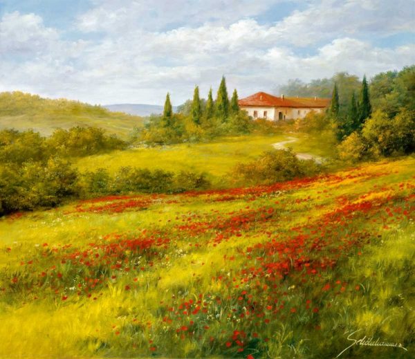 Landscape With Poppies I