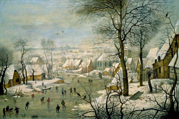 A Winter Landscape with Skaters and a Bird Trap