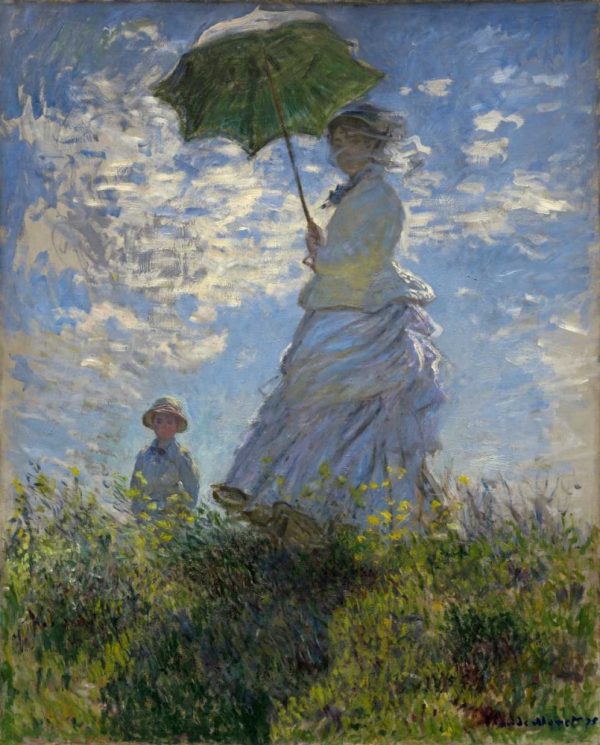 Woman with a Parasol - Madame Monet and Her Son