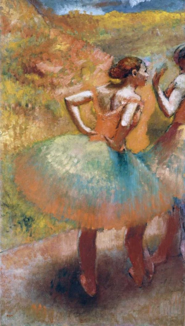 Two Dancers In Green Skirts