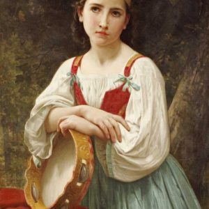 Basque Gipsy Girl With Tambourine