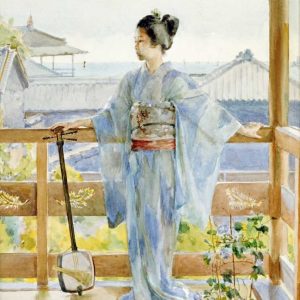 Geisha Standing On a Balcony