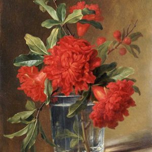 Red Carnations and a Sprig of Berries